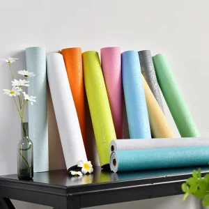Self Adhesive Linen Wall Sticker Factory Direct Customizable Peel and Stick Fabric Wallpaper Hotel Commercial Decor