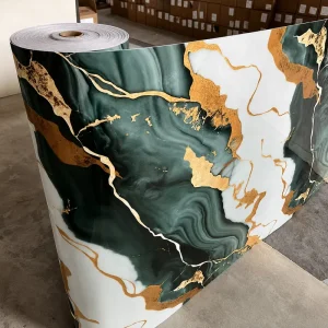 Self Adhesive Marble Foam Wall Sticker PVC Vinyl Tiles Glossy Decorative Wallpaper for Living Room Bedroom Home Decoration