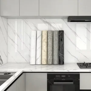 Self Adhesive Marble Look PVC Wall Panels Waterproof Heat Resistant Peel Stick Wall Stickers for Home Decor