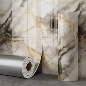 Self Adhesive Marble PVC Wallpaper Rolls Easy to Apply Home Wall Covering