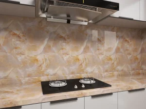 Self Adhesive Marble Pattern 3D Wall Paper Peel and Stick Easy Installation Waterproof for Kitchen Cabinet Decor