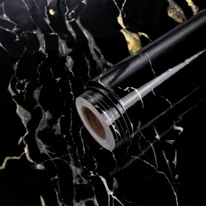 Self Adhesive Marble Vinyl Wallpaper Roll Oil proof Decorative Film for Kitchen Cabinet Counter Wall Decor