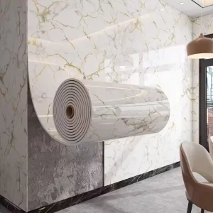 Self Adhesive Marble Wallpaper Peel Stick Realistic Stone Texture Vinyl Wall Ceiling for DIY Renovation Wall Decal