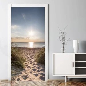 Self-Adhesive Modern Vinyl Wallpaper Peel & Stick 3D Door Stickers Waterproof Door Poster for Home Decoration