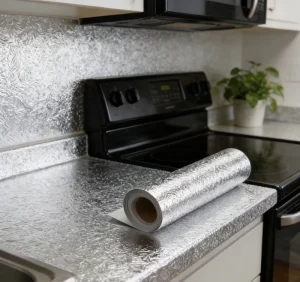 Self Adhesive Oil Proof PVC Wallpaper Waterproof Vinyl for Kitchen Decoration