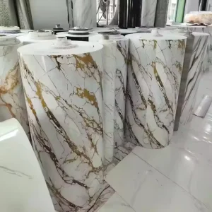 Self Adhesive PET Foam Marble Wall Sticker Decor Marble Wall Paper Thickened Peel and Stick Modern PVC Wallpaper