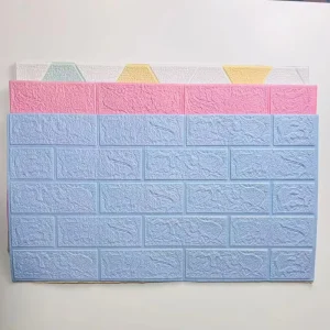 Self Adhesive PVC Foam Waterproof Embossed Modern Brick Wallpaper 3D Living Room Bedroom Warm Background Wall 1 Year Hospital