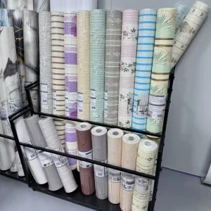 Self Adhesive PVC Waterproof Geometric Wallpaper Peel Stick Installation Modern Design Apartment Hotel Villa