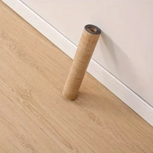Self-Adhesive PVC Wood Grain Floor Sticker Waterproof Eco-Friendly Wallpaper for Bedroom Living Room Toilet Kitchen Home Decor