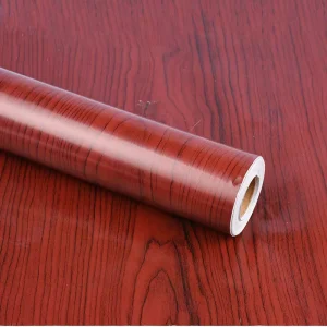 Self Adhesive PVC Wood Grain Wallpaper Rolls for Furniture Cabinet Doors Renovation Waterproof Removable Decorative Film