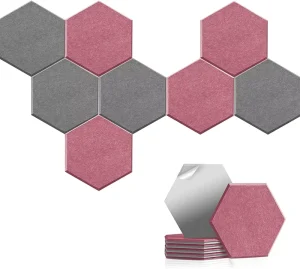Self Adhesive Polyester Fibreboard Hexagon Acoustic Panels High Density Sound Absorbing Wall Panel Soundproof Padding