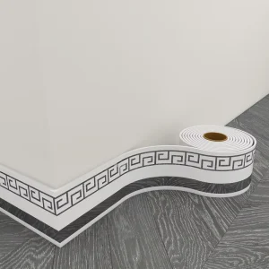 Self Adhesive Skirting Board Roll PVC Flexible Peel and Stick Baseboard for Floor Edge Wall Corner Trim