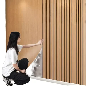 Self Adhesive Three-dimensional Stripes Plaid Grille Panel Smoke-Proof Waterproof PVC/XPE Wall Sticker for Kitchen Entertainment