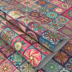 Self Adhesive Vintage Boho Wallpaper Peel and Stick Bohemian Geometric Wall Sticker for Bedroom Wall Decor