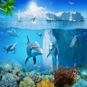 Self Adhesive Wallpaper Animals 3D Kids Bedroom