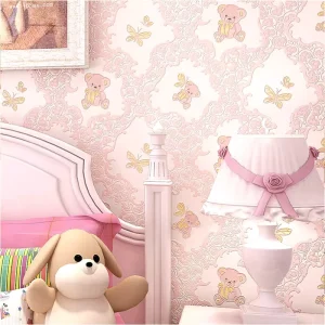 Self Adhesive Wallpaper Kids Room Boys Girls Bedroom Full Coverage Non Woven Peel and Stick Wall Mural Warm Romantic Decor
