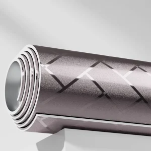 Self Adhesive Wallpaper with Modern PVC Metal Texture Stripe Waterproof Hotel Apartment Wall Decor Removable