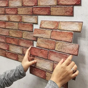 Self Adhesive Waterproof 3D Wall Panels Peel and Stick Subway Tile Brick Wallpaper Retro Sticker for Home Decor