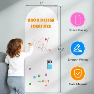 Self Adhesive Whiteboard Wallpaper Removable Wall Sticker Magnetic Receptive Drawing Board for Kids