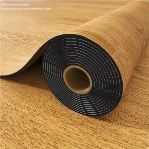 Self Adhesive Wood Pattern Kitchen Bathroom Floor Carpet Roll PVC Waterproof Self Adhesive Flooring for Indoor Decoration