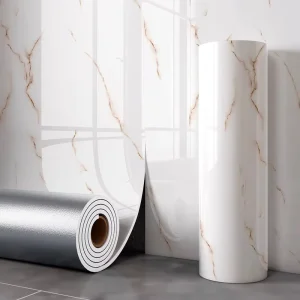 Self adhesive European Vinyl PVC Wallpaper Kitchen Bathroom Living Room Waterproof Sound Absorbing Scrub Resistant Background
