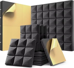 Self adhesive Flame Retardant High Resilience Polyurethane Mushroom Acoustic Foam Board TV Studio Acoustic Diffuser Wall Panel