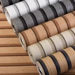 Self-adhesive Modern Grille Wood Pattern PVC Waterproof Wallpaper for Living Room Bedroom Entertainment Hotel