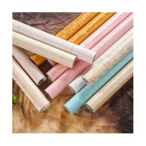 Self adhesive Modern PVC Film Embossed Floral Waterproof Vinyl Wallpaper Peel and Stick for Wall Decoration