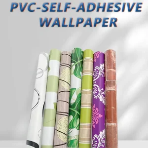 Self adhesive PVC Wallpaper Roll Glossy Waterproof Colorful Printed Wall Covering for Home Decor