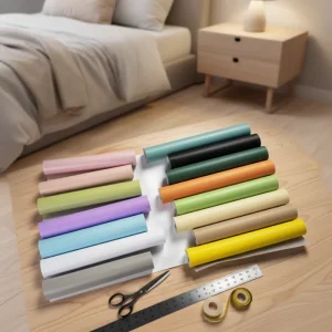 Self-adhesive Thickened Plain Wallpaper Bedroom Dormitory Rental Room Background Wall Stickers Nordic Wind Design Macaron Roll