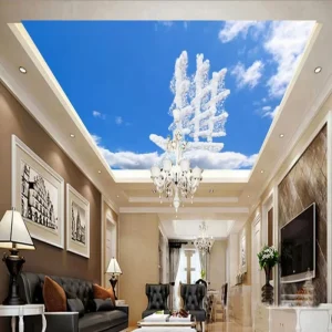 Sexy Wallpaper Photo Blue Sky White Sky Sailing Ceiling Wall Custom Wallpaper Mural Plastic Wallpaper Designs