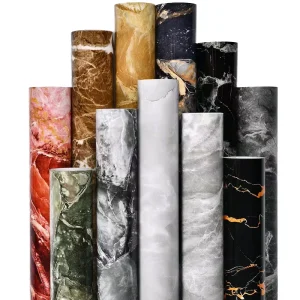 Shiny and Glossy Marble Pattern Design PVC Decoration Self Adhesive Wall Stickers Kitchen Decorative Film Wallpaper