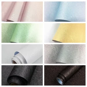 Silk Embossed Self-Adhesive PVC Film Wallpaper Multi Color Options Waterproof Mouldproof for Living Room Bedroom Wall Decor Roll