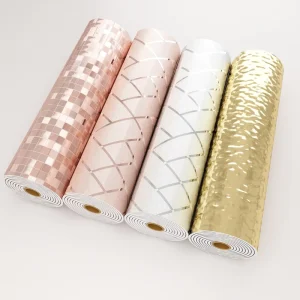 Silver/Gold Brushed Surface Contact Paper Waterproof Removable Peel and Stick Wallpaper for Metal Surface Kitchen Cabinet
