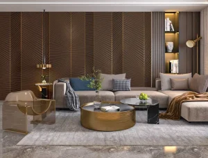 Silver Gold Geometric 3D Wallpaper Metallic Embossed Wall Covering Decorative Film Mural for Hotel Lobby Cafe Restaurant