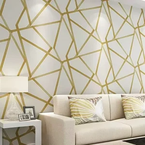 Simple Geometric Lines Non woven Peel and Stick Waterproof Abstract Art Light Gray Irregular Striped Wallpaper