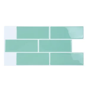 Simple Waterproof Green Peel and Stick Wall Tile Self Adhesive Wallpaper for Home Decoration