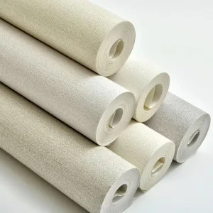 Simple and Modern Linen Beige PVC Self-adhesive Wallpaper Easy to Install Peel and Stick Wallpaper Waterproof and Easy to Clean
