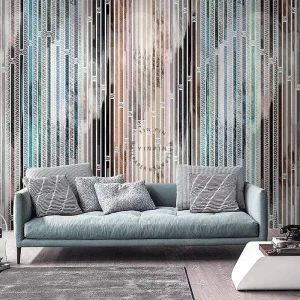 Simplified Geometric Vertical Stripes Adhesive Wall Paper 3D Luxury Wallpaper Mural