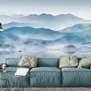 Smoothing Lake and Mountains Banquet Hall Wall Murals Chinoiserie ECO-friendly Material Office Wall Decor