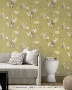 Soft Pastel Floral Paper Non Woven Wallpaper Watercolor Flower Pattern Breathable Wall Covering For Home and Commercial Use