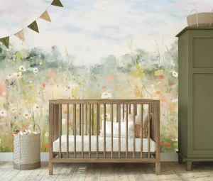 Soft Toned Impressionist Garden Mural Non-Woven Wallpaper Custom Wall Decor Modern Apartment Bedroom Durable and Fade Resistant