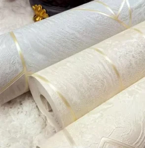 Solid Color PVC Wallpaper with Light Embossing and Irregular Lines Waterproof for Household and Hotel Decoration