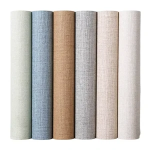 Solid Color Stripes Plaid Textured Removable PVC Wallpaper Waterproof Moisture-Proof Peel Stick Easy Install Modern Living Room