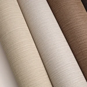 Soundproof Monochromatic Wallpaper High Quality Fabric Backed PVC Wall Covering for Hotel & Commercial Engineering Projects