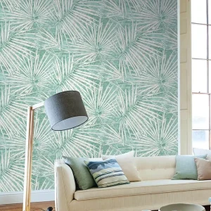 Southeast Asian-style Green Palm Leaf Non-self-adhesive Wallpaper Nordic Bedroom and Living Room Background Wallpaper
