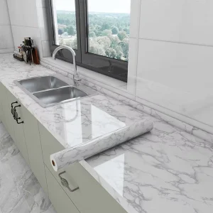 Stick on Wallpaper Self Adhesive Waterproof PVC Wall Sticker Roll for Kitchen Backsplash Bathroom Wall