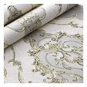 Stock Paper Light colored Large Flower Style Wallpaper Designs Damask Living Room Wallpapers