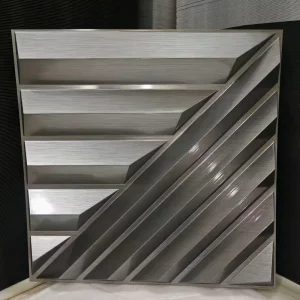 Stylish Modern 3D Geometry Texture Panel Silver PVC 3D Wall Panels for Interior Decor Cladding Panel