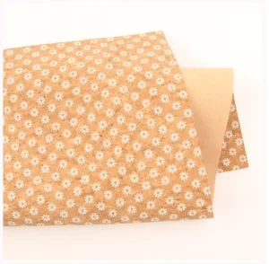 Sunflower Daisy Natural Cork Fabric Sheet Custom Portugal Factory Direct for Cork Shopping Bags